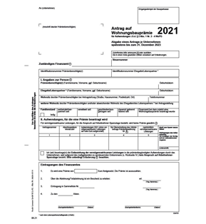 Alle Details: Antrag auf Wohnungsbauprämie 2021, inkl. Erläuterungen Antrag auf Wohnungsbauprämie 2021, inkl. Erläuterungen - Der Antrag auf Wohnungsbauprämie 2021 entspricht den gesetzlichen Richtlinien.
