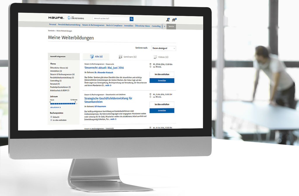 12 Online-Seminare pro Jahr inklusive 12 Online-Seminare pro Jahr inklusive