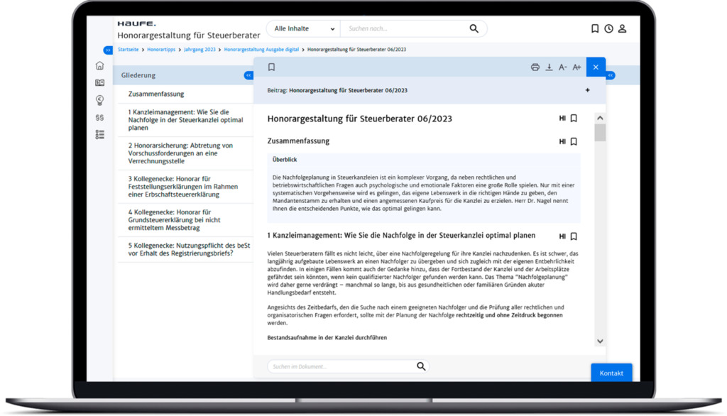 Honorar-Brief Honorar-Brief