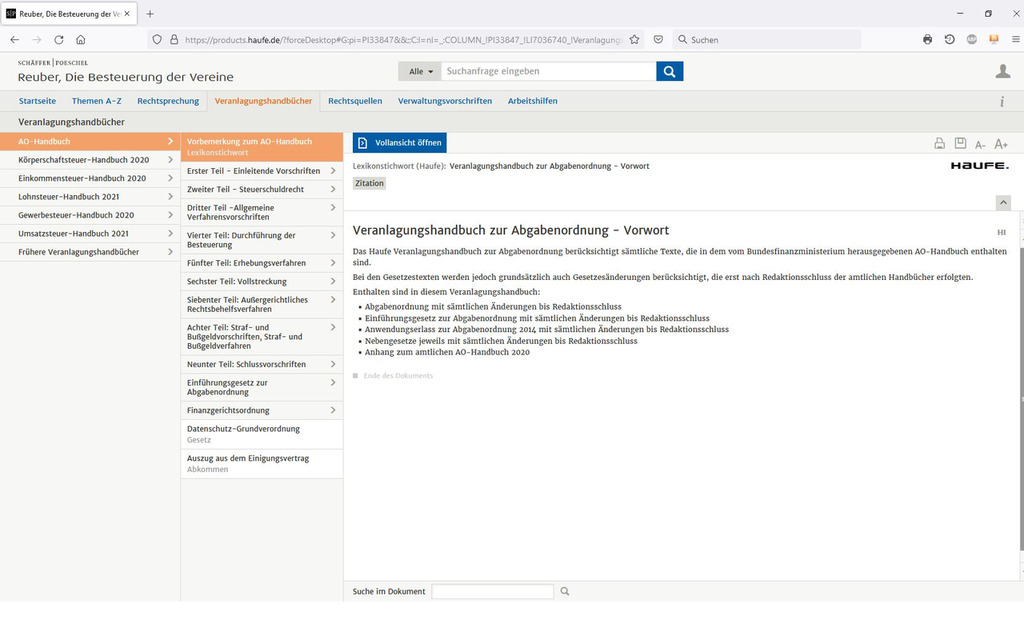 Veranlagungshandbücher Veranlagungshandbücher