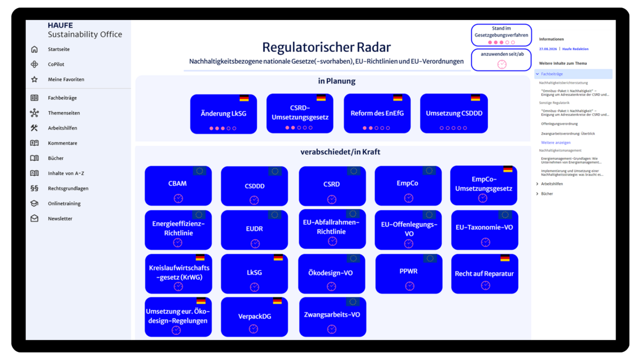 Regulatorischer Radar – immer einen Schritt voraus Regulatorischer Radar – immer einen Schritt voraus