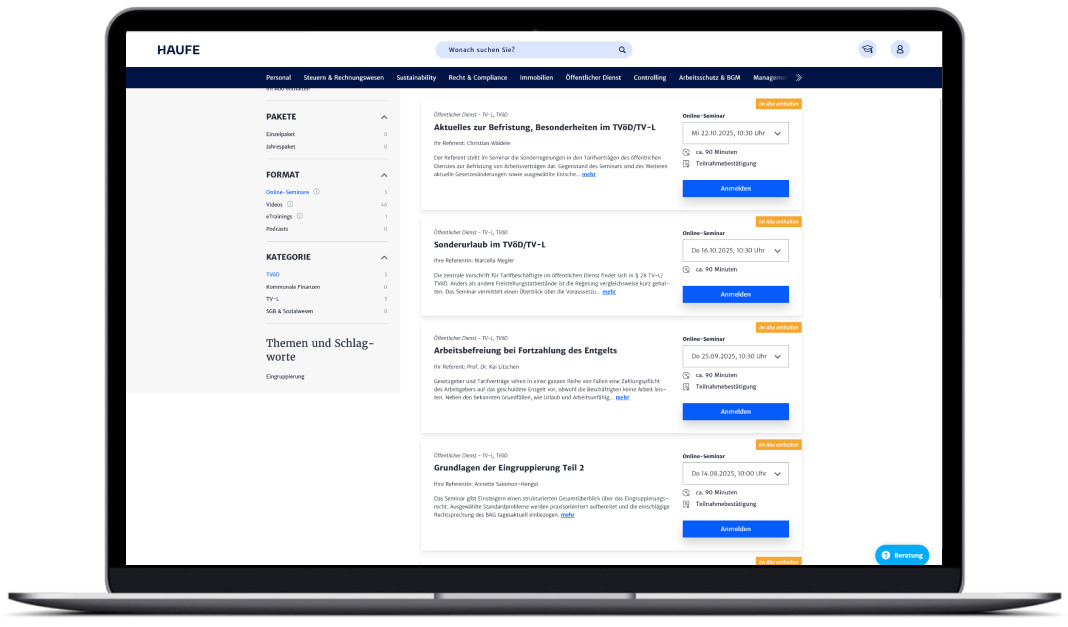 Online-Weiterbildung & E-Trainings Online-Weiterbildung & E-Trainings