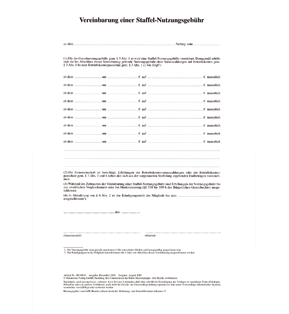 Vereinbarung einer Staffel-Nutzungsgebühr - Pro Bestelleinheit: 20 Muster-Vereinbarungen