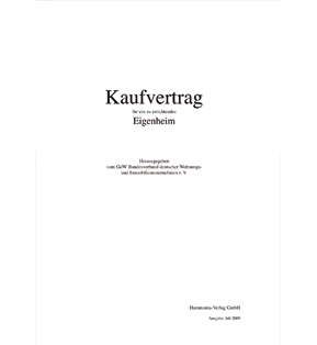 Kaufvertrag für ein zu errichtendes Eigenheim - Pro Bestelleinheit: 5 Muster-Verträge