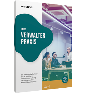 Alle Details: Haufe VerwalterPraxis Gold Haufe VerwalterPraxis Gold - Das komplette Fachwissen, praktische Arbeitshilfen sowie Infos zum Gebäudeenergiegesetz (GEG 2024) für eine erstklassige Immobilienverwaltung inkl. E-Training zum Zertifizierten Verwalter und 24 Online-Seminaren.