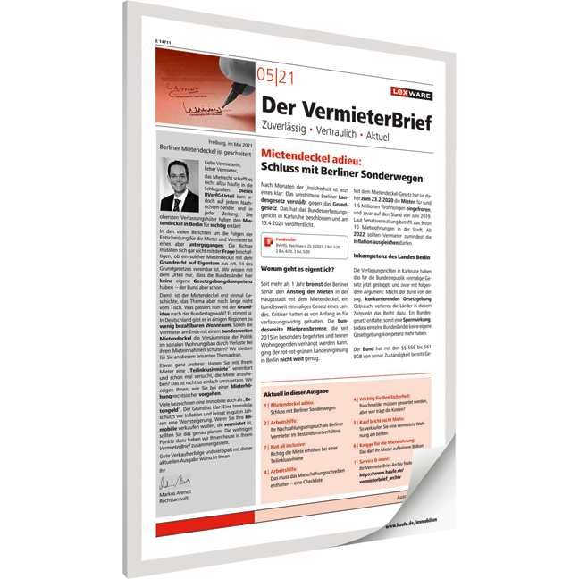 Der VermieterBrief - Der Schnell-Informationsdienst für Vermieter