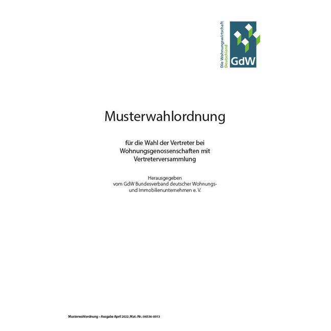 Musterwahlordnung Vertreterversammlung - Pro Bestelleinheit: 20 Musterwahlordnungen