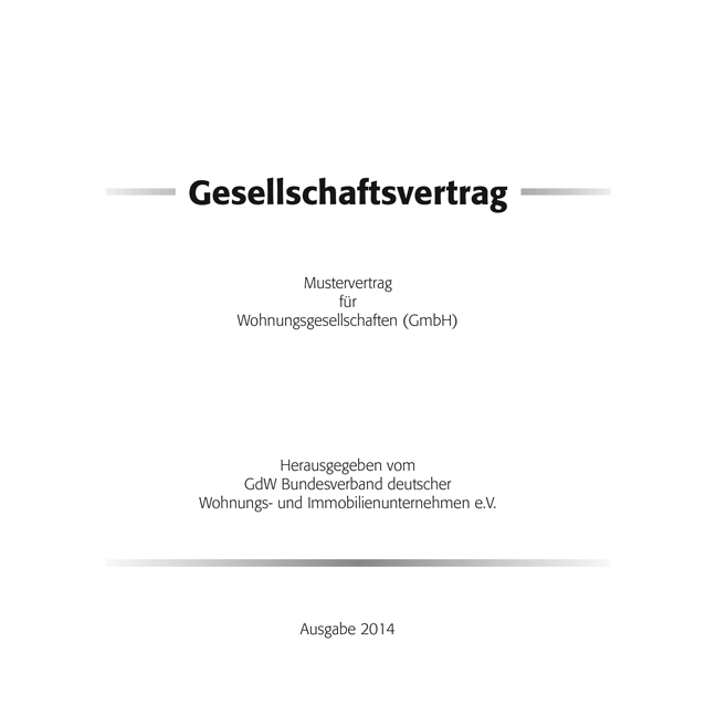 Gesellschaftsvertrag - Pro Bestelleinheit: 5 Muster-Verträge
