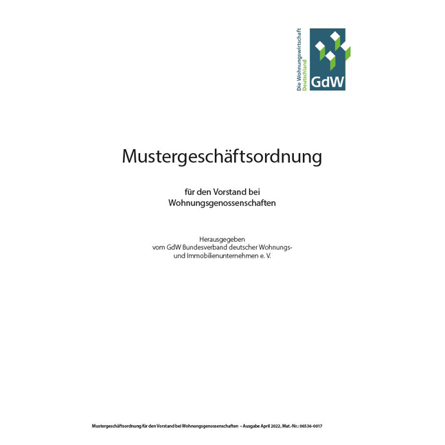 Geschäftsordnung für den Vorstand - eG - Pro Bestelleinheit: 5 Muster-Geschäftsordnungen