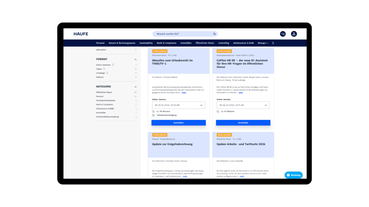 Online-Weiterbildung & eTrainings