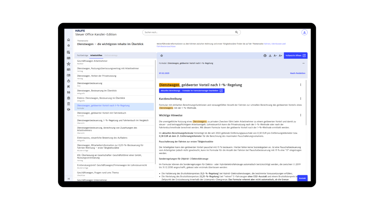 Übersichtsseiten zu den wichtigsten Themen