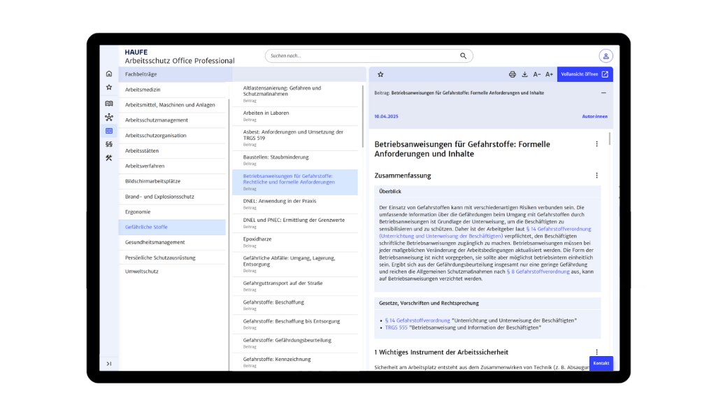 Handbücher und Fachbeiträge