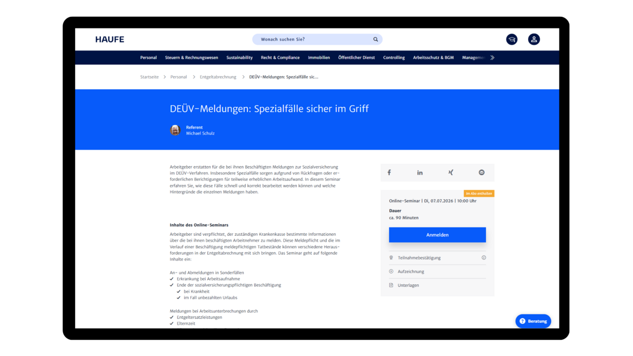 Für Ihre fachliche und persönliche Weiterbildung