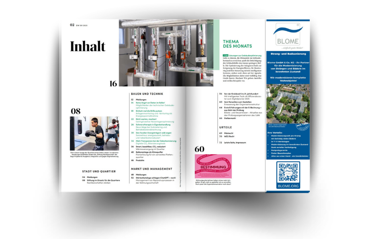 DW Die Wohnungswirtschaft - Das zukunftsweisende Fachmagazin für die Wohnungswirtschaft