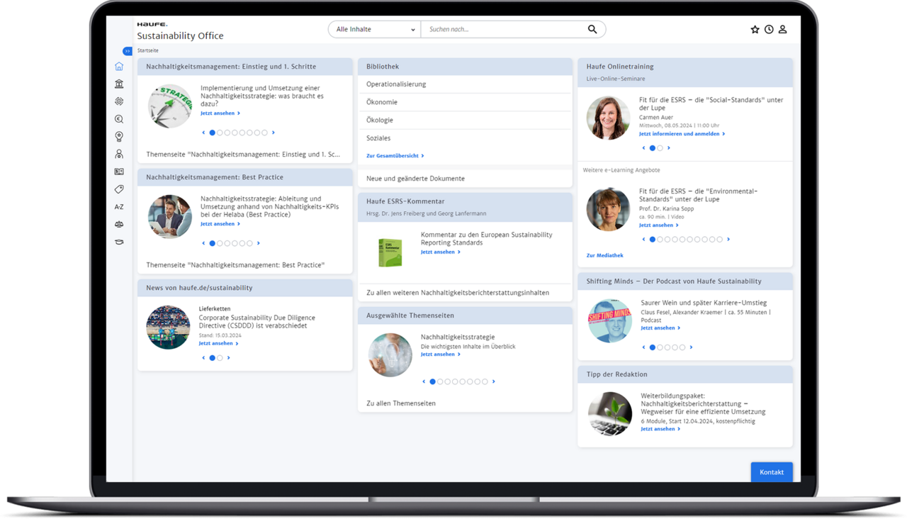 Haufe Sustainability Office - Die aktuelle Fachdatenbank für alle Nachhaltigkeits-Verantwortlichen