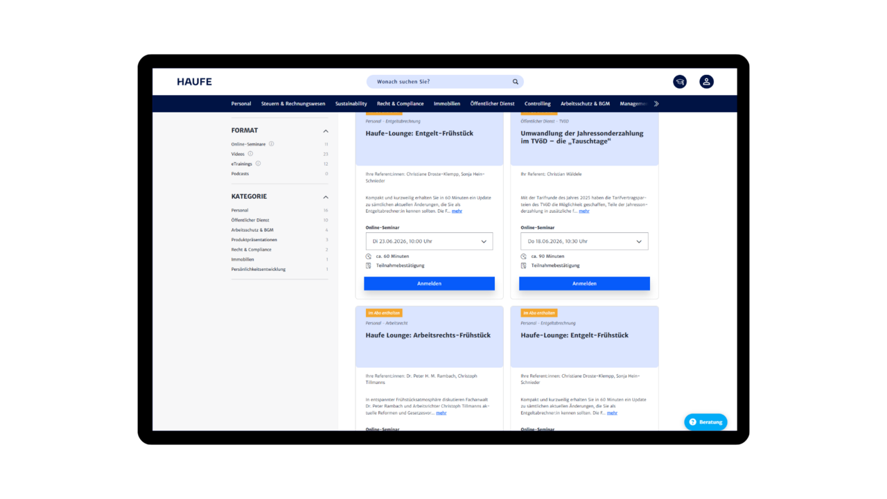 Online-Weiterbildung & eTrainings