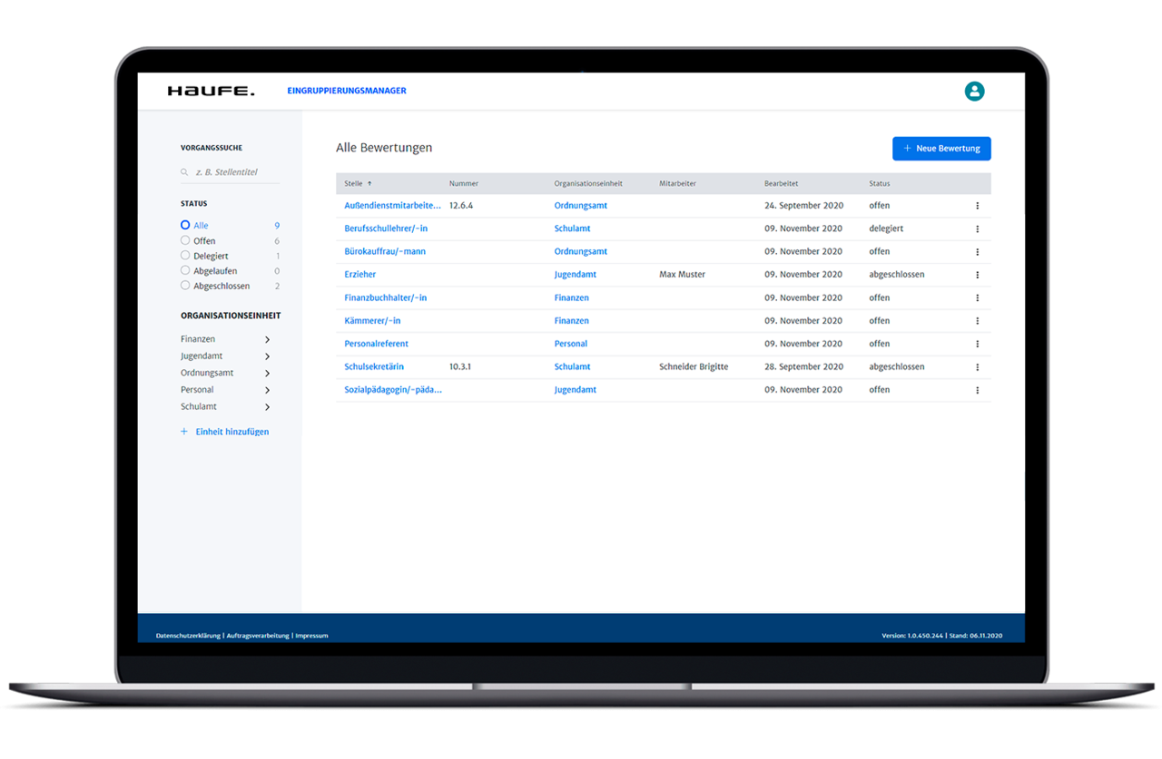 Haufe Eingruppierungsmanager L - Die Software für rechtssichere Stellenbewertungen im öffentlichen Dienst