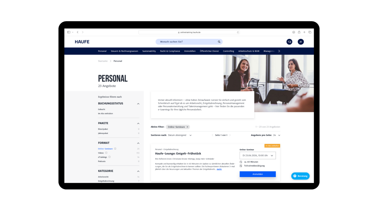 Online-Seminare: Bleiben Sie mit geringem Aufwand up-to-date