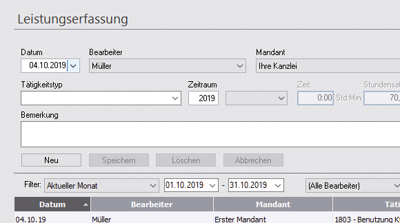 Effiziente Leistungserfassung