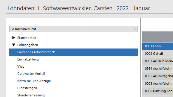 Screen: Lohndaten von Mitarbeitern mit Lexware Lohnabrechnungssoftware anlegen