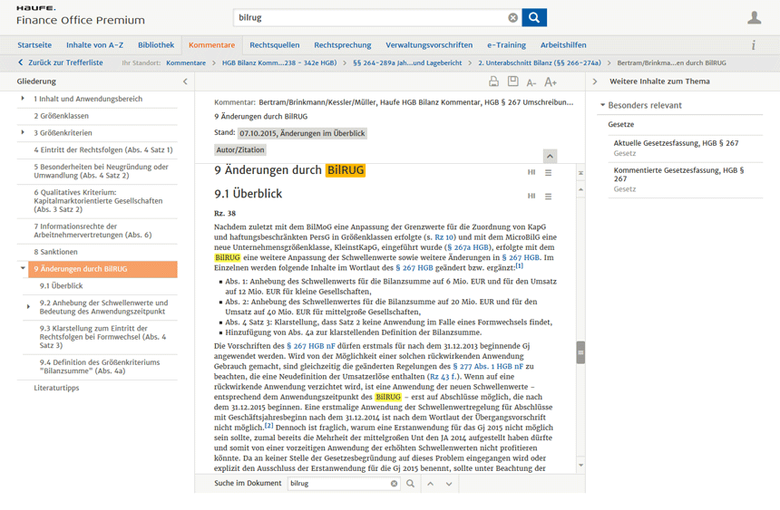 Aktuellste Kommentierung des kompletten BilRUG