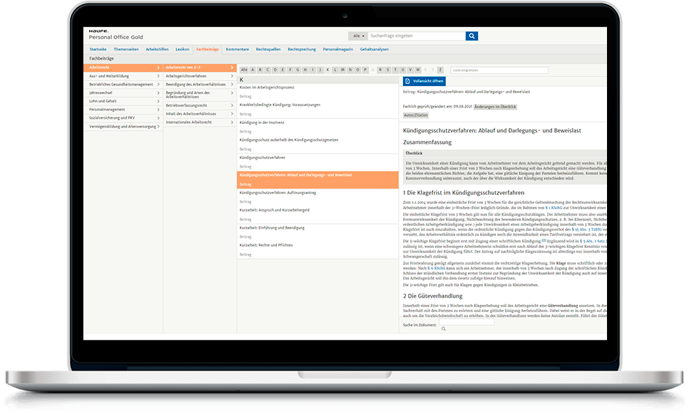 Screenshot Arbeitshilfen
