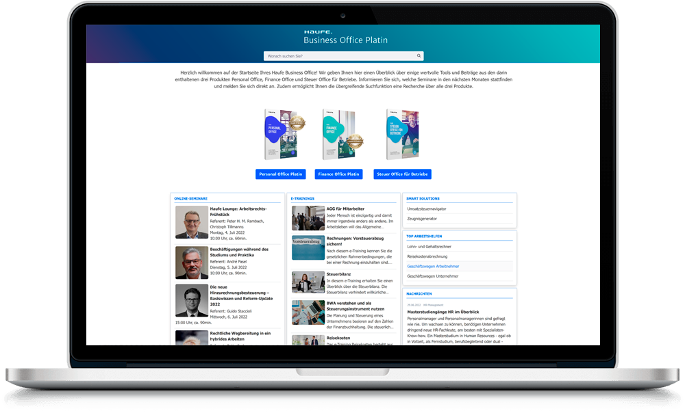 Zentrale Startseite