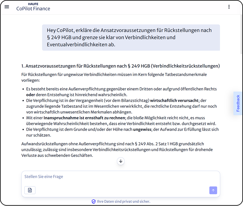 CoPilot Finance Sicherheit und Recherche