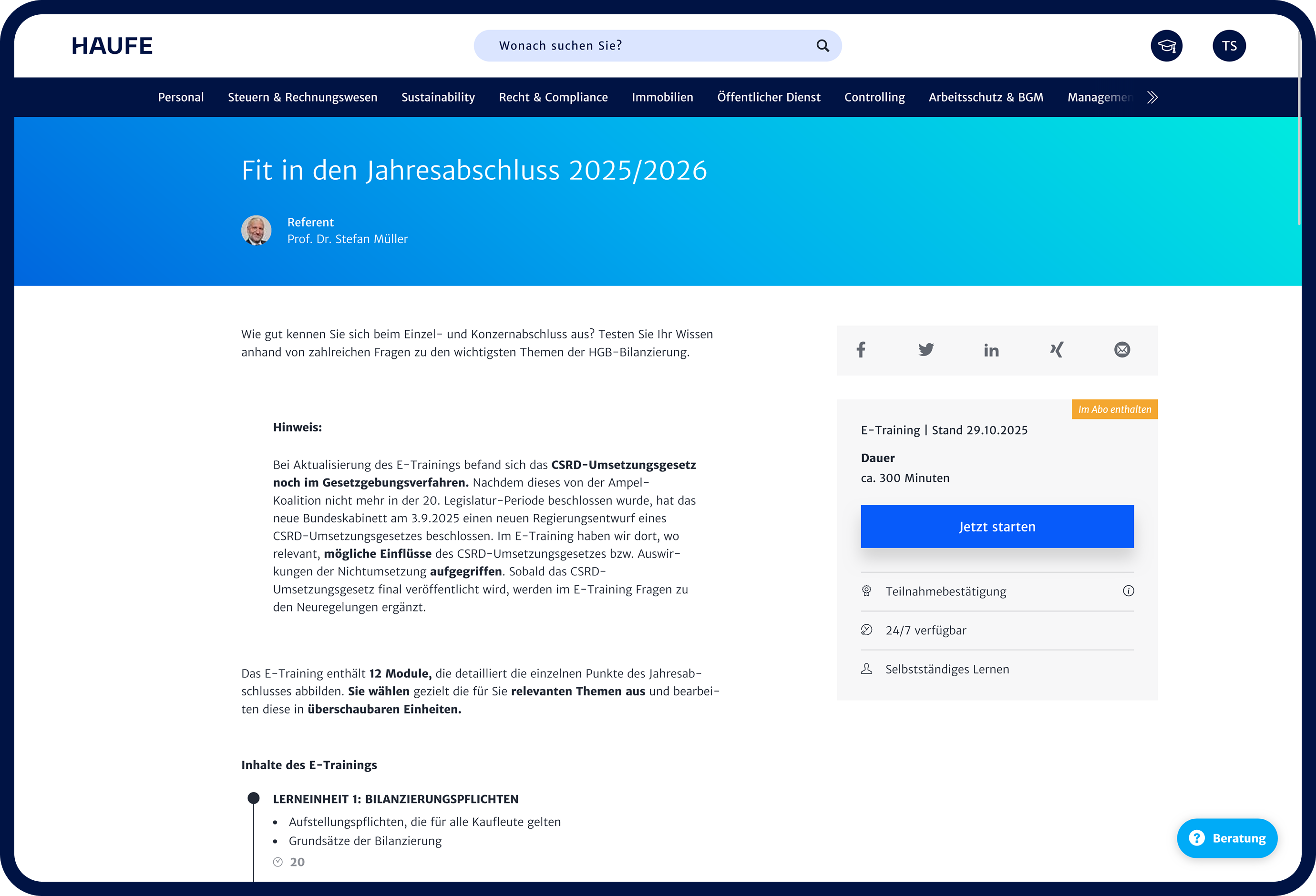 Video E-Training Jahresabschluss