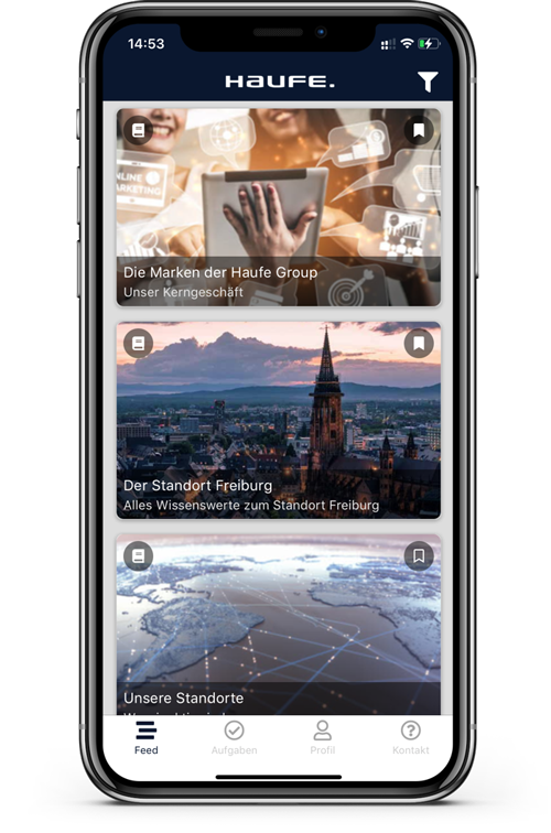 Haufe myOnboarding App Feed