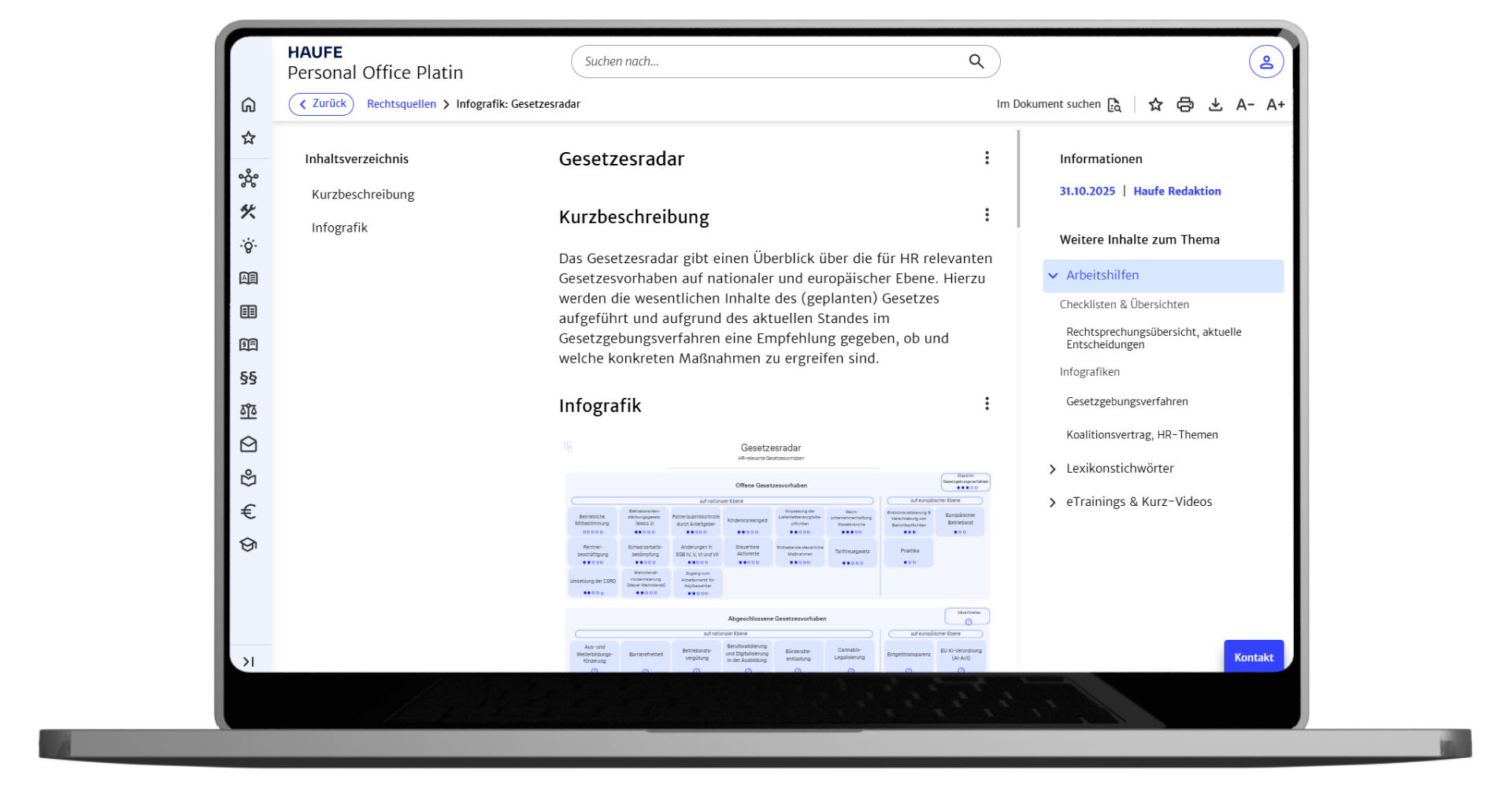 Gesetzesradar, Rechtsprechung, HR-Kalender