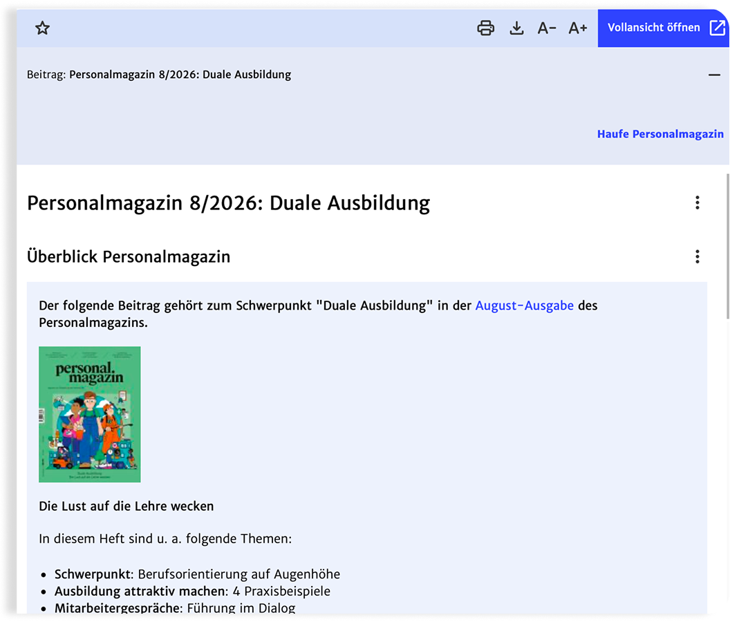 News und personalmagazin im Haufe Personal Office