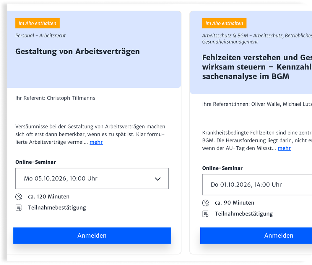 Onlinetraining und Videos im Haufe Personal Office