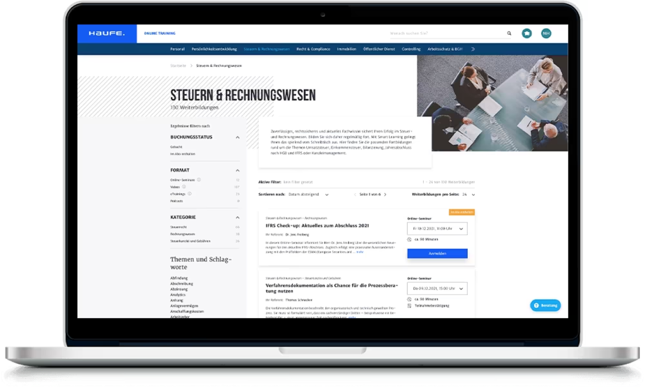 Haufe TVL Office Premium - Online Seminare