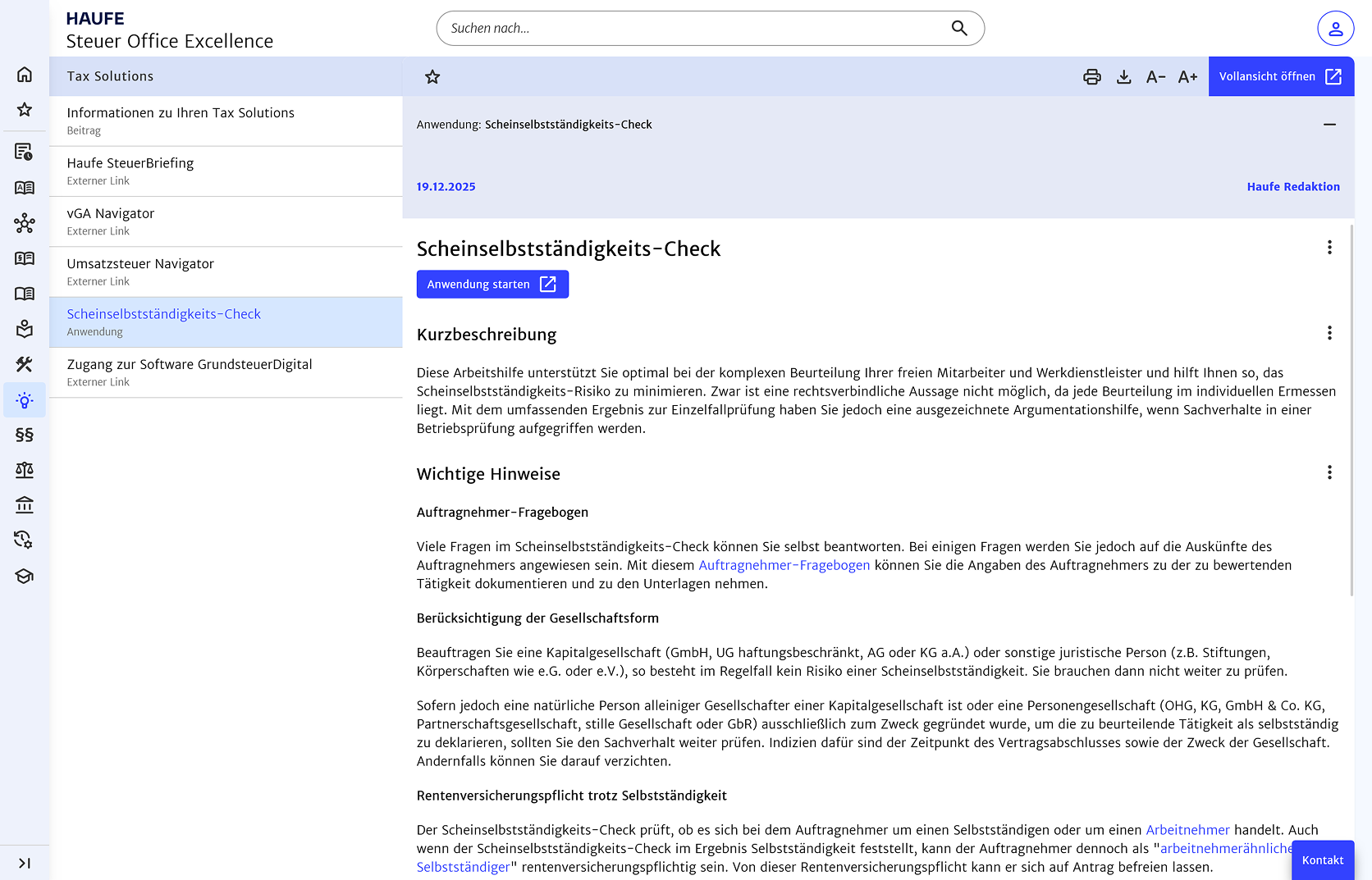 Scheinselbststaendigkeits Check