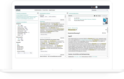 Trefferliste Screenshot