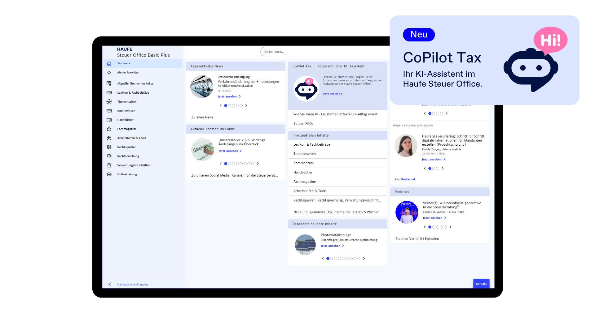 Haufe Steuer Office Basic Plus - Das grundlegende Fachwissen zum Steuer- und Wirtschaftsrecht – inklusive Praxiskommentare.