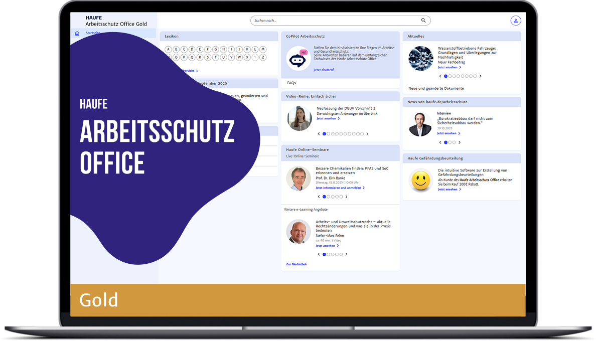 Haufe Arbeitsschutz Office Gold - Die clevere Gesamtlösung für wirksamen Arbeitsschutz und Betriebliches Gesundheitsmanagement