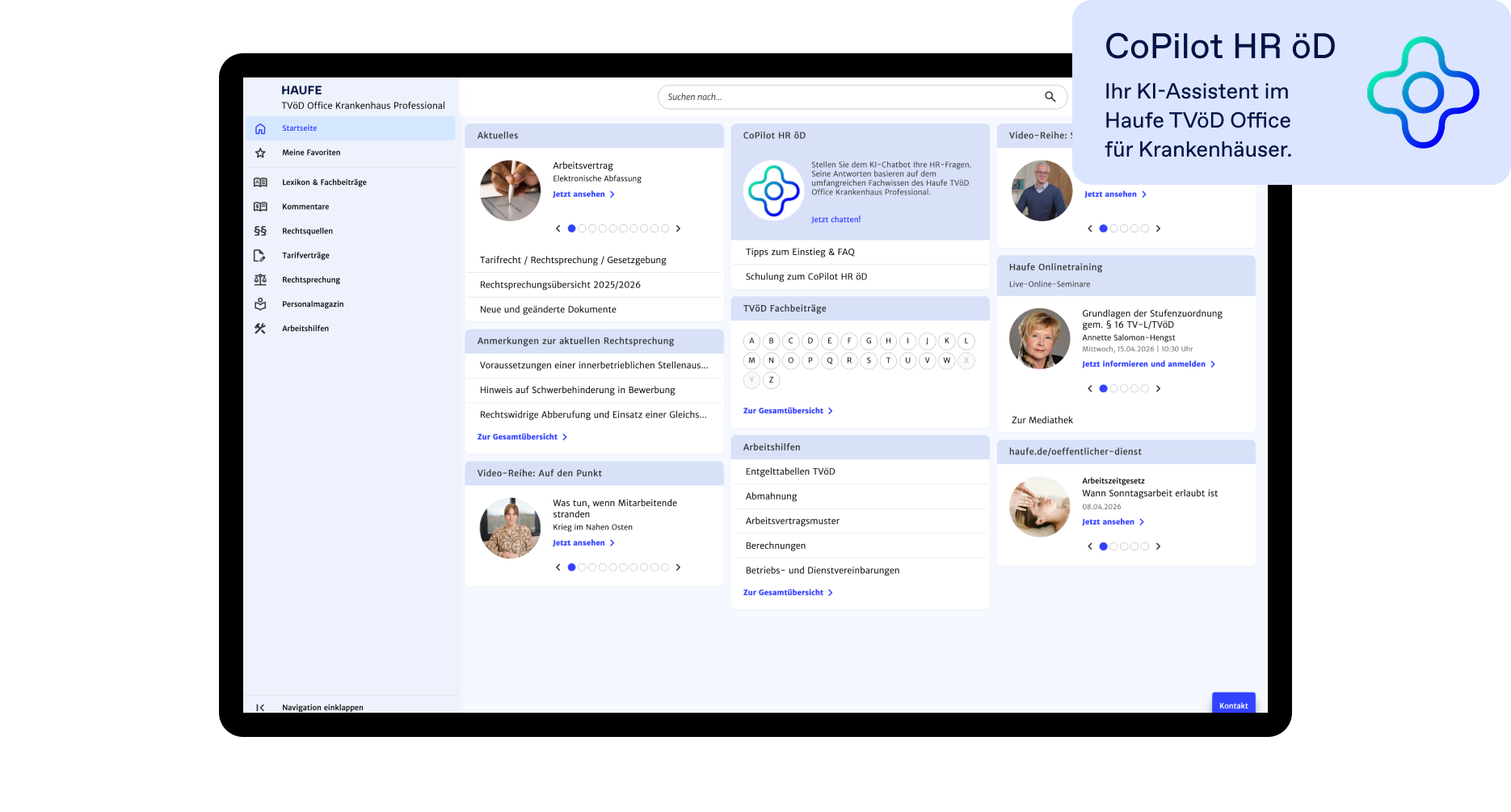 Haufe TVöD Office Professional für Krankenhäuser - Die erweiterte Fachinformations-Datenbank für das Personalwesen im Krankenhaus nach dem TVöD