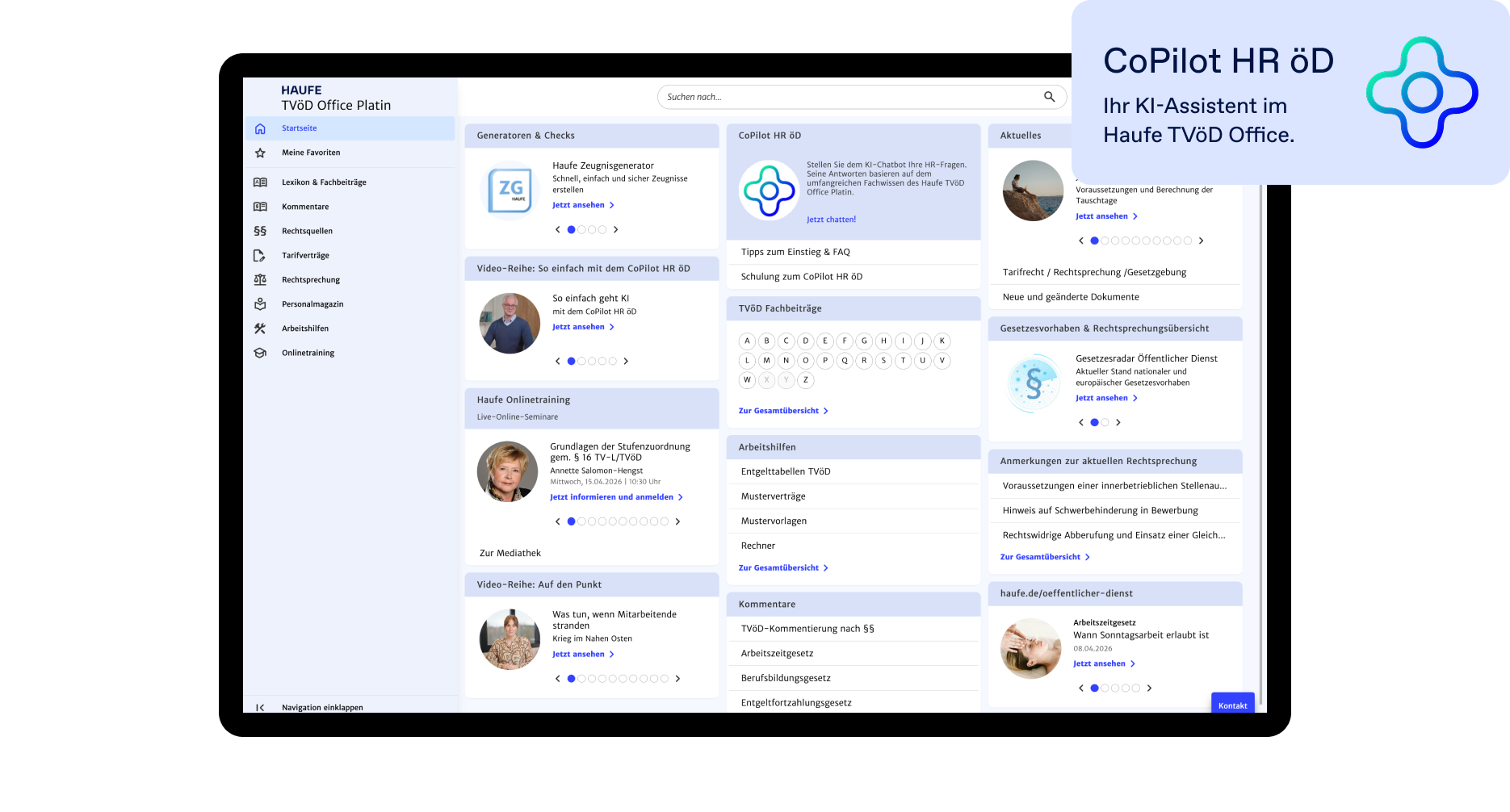 Haufe TVöD Office Platin für die Verwaltung - Die wegweisende HR-Software für den TVöD und TV-V.