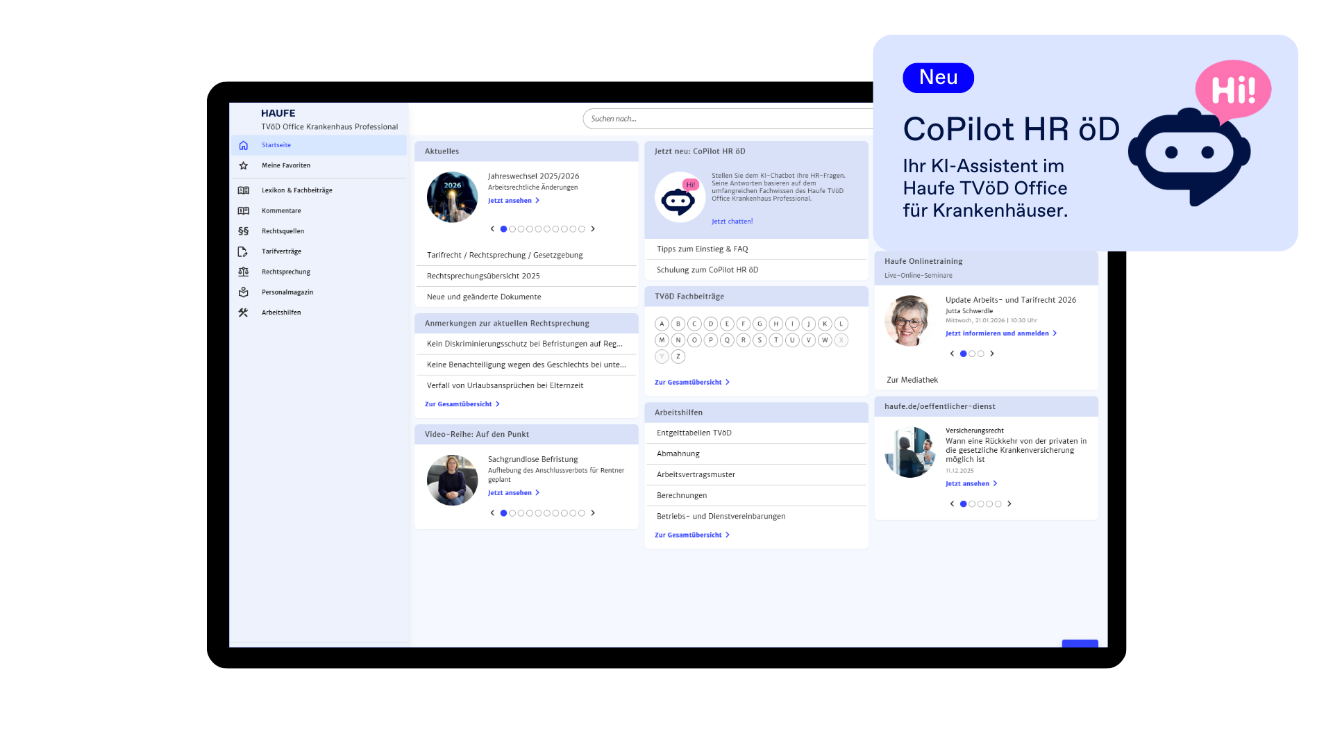Haufe TVöD Office Professional für Krankenhäuser - Die erweiterte Fachinformations-Datenbank für das Personalwesen im Krankenhaus nach dem TVöD