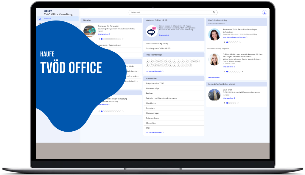 Haufe TVöD Office für die Verwaltung - Alles auf einen Blick: Ihre hilfreiche HR-Software für TVöD und TV-V.