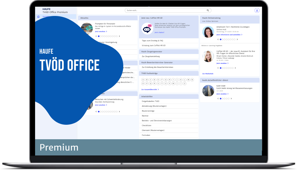 Haufe TVöD Office Premium für die Verwaltung - Die umfassende HR-Software für TVöD und TV-V.