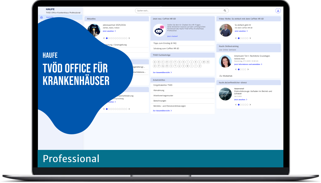 Haufe TVöD Office Professional für Krankenhäuser - Die erweiterte Fachinformations-Datenbank für das Personalwesen im Krankenhaus nach dem TVöD-K