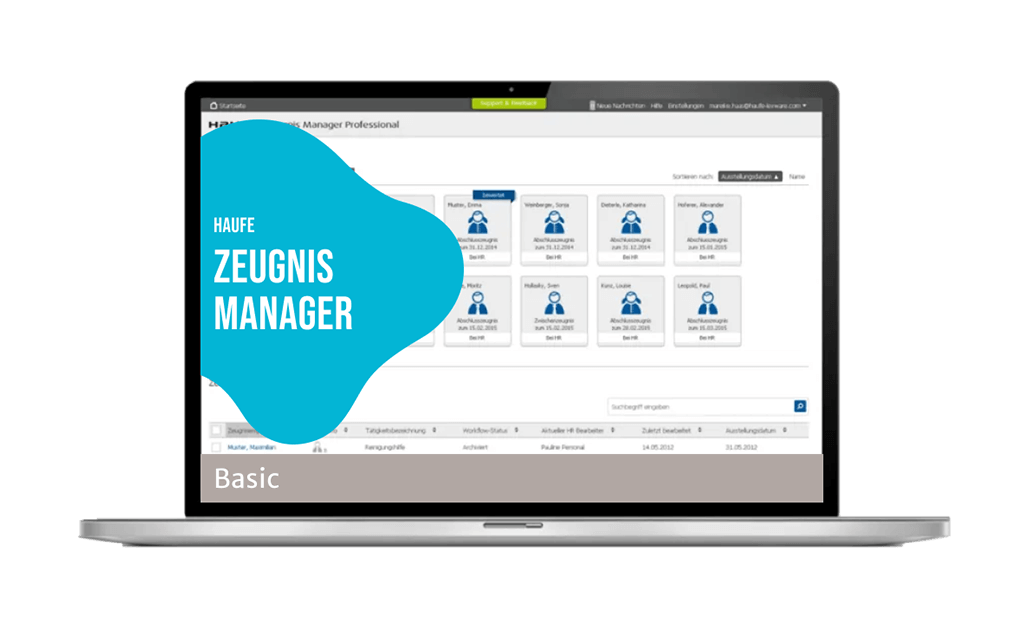 Haufe Zeugnis Manager Basic - Ihre Software für rechtssichere Arbeitszeugnisse